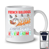French Bulldogs For Everyone; Fantastic Christmas Santa Sleigh; X-mas Snowing Family T-Shirt