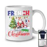French You A Merry Christmas; Fantastic X-mas Tree Santa French Flag Snowman; Family Group T-Shirt