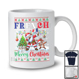 French You A Merry Christmas; Humorous X-mas Sweater Dabbing Santa French Flag; Family T-Shirt