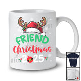 Friend Christmas 2025; Awesome X-mas Santa Reindeer; Snowing Matching Friends Group T-Shirt