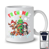 Friendmas; Joyful Christmas Tree Santa Border Collie Owner; X-mas Lights Dabbing Reindeer T-Shirt