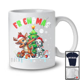 Friendmas; Joyful Christmas Tree Santa Dalmatian Owner; X-mas Lights Dabbing Reindeer T-Shirt