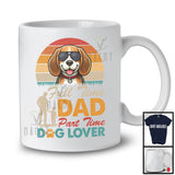 Full Time Dad Part Time Dog Lover, Awesome Father's Day Beagle Sunglasses, Vintage Retro T-Shirt
