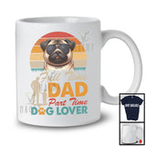 Full Time Dad Part Time Dog Lover, Awesome Father's Day Pug Sunglasses, Vintage Retro T-Shirt