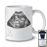 Funny Ultrasound Scan Sheltie Inside, Adorable Puppy Owner Lover, Family Group T-Shirt