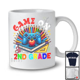 Game On 2nd Grade, Happy First Day Of School Game Controller Book Pencils, Gaming Gamer T-Shirt