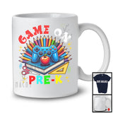 Game On Pre-K, Happy First Day Of School Game Controller Book Pencils, Gaming Gamer T-Shirt
