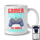 Gamer Brother Saving The World, Cheerful Father's Day Video Games Controller, Family Gamer T-Shirt