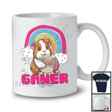 Gamer Girl; Lovely Rainbow Guinea Pig Playing Gaming Gamer; Video Games Family Group T-Shirt