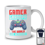 Gamer Grandpa Saving The World, Cheerful Father's Day Video Games Controller, Family Gamer T-Shirt