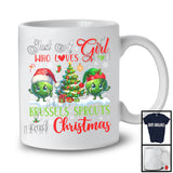 Girl Who Loves Brussels Sprouts And Christmas; Lovely X-mas Tree Brussels Sprouts; Vegan Lover T-Shirt