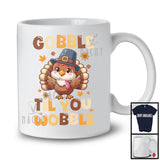 Gobble Til You Wobble, Adorable Thanksgiving Day Fall Leaves Flowers Turkey, Family Group T-Shirt