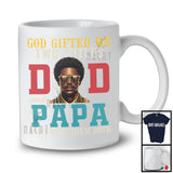 God Gifted Me Two Titles Dad And Papa, Amazing Father's Day Black Afro Men, African Family T-Shirt