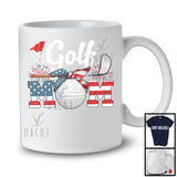 Golf Mom, Amazing Mother's Day 4th Of July American Flag Headband, Sport Player Patriotic T-Shirt