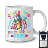 Graduated Kindergarten 2024, Lovely Graduation Dabbing Pencil Sunglasses, Leopard Rainbow T-Shirt