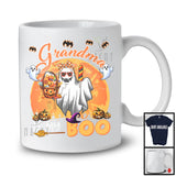 Grandma Is My Boo, Lovely Halloween Ghost Sunglasses Bow Tie, Moon Matching Family Group T-Shirt