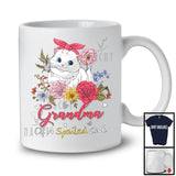 Grandma Of A Spoiled Cat, Lovely Mother's Day Flowers Kitten Owner Lover, Matching Family Group T-Shirt