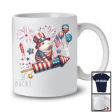 Guinea Pig Riding Firecracker, Amazing 4th Of July American Flag Firecracker, Animal Zoo Lover T-Shirt