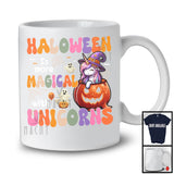Halloween Is More Magical With Unicorns, Adorable Witch Unicorn In Carved Pumpkin Lover T-Shirt