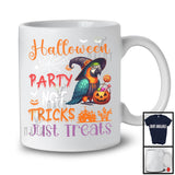 Halloween Party Not Tricks Just Treats, Lovely Witch Parrot Bird, Carved Pumpkin Candy Animal T-Shirt