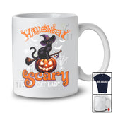Halloween Scary Cat Lady, Scary Halloween Costume Witch Black Cat, Carved Pumpkin Lover T-Shirt