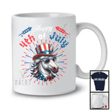 Happy 4th Of July, Humorous American Flag Horse Face Sunglasses, Farm Farmer Patriotic T-Shirt