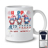 Happy 4th Of July, Lovely Independence Day Three Gnomes American Flag, Patriotic Group T-Shirt