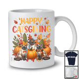 Happy Catsgiving; Wonderful Thanksgiving Siamese Cat Owner; Fall Leaf Pumpkin T-Shirt