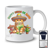 Happy Cinco De Mayo, Lovely Mexican Cat Sombrero Drinking Margarita Lover, Family Group T-Shirt