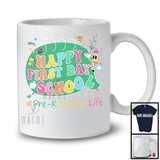Happy First Day Of School Pre-K Teacher, Lovely School Things Pencil, Students Teacher Group T-Shirt