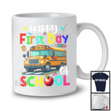 Happy First Day Of School, Colorful Summer Vacation School Bus Driver, Matching Group T-Shirt