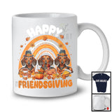Happy Friendsgiving, Wonderful Thanksgiving Three Dachshund Owner, Rainbow Fall Leaves T-Shirt