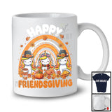 Happy Friendsgiving, Wonderful Thanksgiving Three Unicorn Owner, Rainbow Fall Leaves T-Shirt