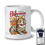 Happy Halloween, Horror Halloween Costume Mummy Corgi, Carved Pumpkin Candy Lover T-Shirt