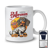 Happy Halloween, Horror Halloween Costume Mummy Dachshund, Carved Pumpkin Candy Lover T-Shirt