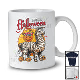 Happy Halloween, Horror Halloween Costume Mummy Llama, Carved Pumpkin Candy Lover T-Shirt