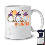 Happy Halloween, Scary Halloween Costume Three Witch Horseshoes, Skulls Pumpkins T-Shirt