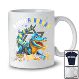 Happy Hanukkah; Lovely Chanukah Alligator Wearing Kippah; Wild Animal Lover Menorah Family T-Shirt