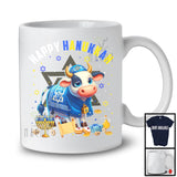 Happy Hanukkah; Lovely Chanukah Cow Wearing Kippah; Farm Animal Farmer Menorah Family T-Shirt