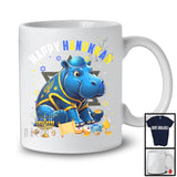 Happy Hanukkah; Lovely Chanukah Hippo Wearing Kippah; Wild Animal Lover Menorah Family T-Shirt