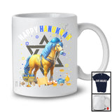 Happy Hanukkah; Lovely Chanukah Horse Wearing Kippah; Farm Animal Farmer Menorah Family T-Shirt