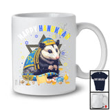 Happy Hanukkah; Lovely Chanukah Opossum Wearing Kippah; Wild Animal Lover Menorah Family T-Shirt