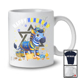 Happy Hanukkah; Lovely Chanukah Zebra Wearing Kippah; Wild Animal Lover Menorah Family T-Shirt