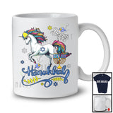 Happy Hanukkah; Wonderful Chanukah Unicorn With Menorah Animal Lover; Family Group T-Shirt