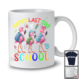 Happy Last Day Of School, Lovely Flamingo Lover End Of School Year, Student Teacher T-Shirt