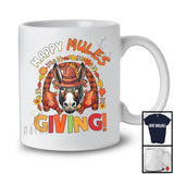 Happy Mulesgiving; Fantastic Thanksgiving Plaid Rainbow Mule; Fall Leaves Farm Farmer Family T-Shirt