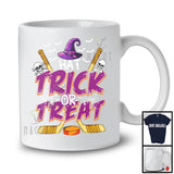Hat Trick Or Treat, Awesome Halloween Ice Hockey Sports Player Team, Witch Hat Lover T-Shirt