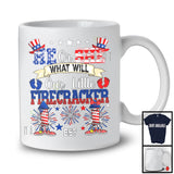 He Or She What Will Our Little Firecracker Be, Amazing 4th Of July Gender Reveal, US Flag Family T-Shirt
