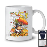 Hello Fall; Lovely Thanksgiving Capybara With Autumn Tree Pumpkin; Animal Lover Family Group T-Shirt