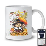 Hello Fall; Lovely Thanksgiving Gopher With Autumn Tree Pumpkin; Animal Lover Family Group T-Shirt